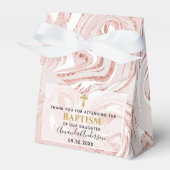 Gepersonaliseerde Baby Meisje Roos Goud Marmer Doo Bedankdoosjes (Voorkant Zijde)