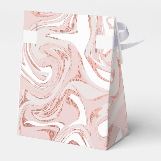 Gepersonaliseerde Baby Meisje Roos Goud Marmer Doo Bedankdoosjes (Achterkant)