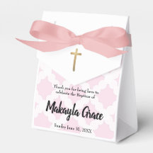 Gepersonaliseerde Baby Meisje Roze Doop dank u