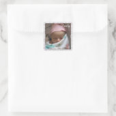 Gepersonaliseerde Baby Meisje Roze Geborstelde Sti Vierkante Sticker (Tas)