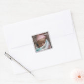 Gepersonaliseerde Baby Meisje Roze Geborstelde Sti Vierkante Sticker (Envelop)
