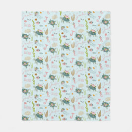 Gepersonaliseerde baby meisje schildpad | 50x60 fl fleece deken