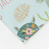 Gepersonaliseerde baby meisje schildpad | 50x60 fl fleece deken (Hoek)