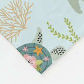 Gepersonaliseerde baby meisje schildpad | 60x80 fl fleece deken (Hoek)