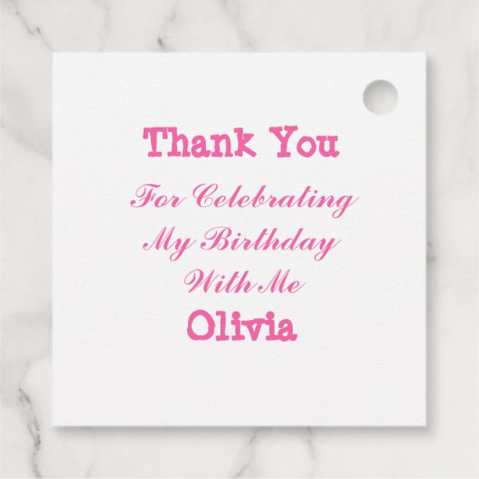 Gepersonaliseerde Baby Meisje Verjaardag Bedankt Bedankjes Labels (Achterkant)