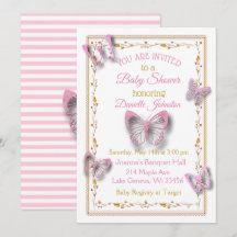 Gepersonaliseerde Baby Meisje Vlinder Baby shower