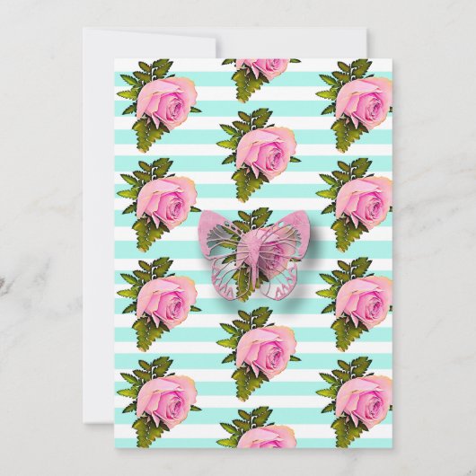 Gepersonaliseerde Baby Meisje Vlinder Baby shower Kaart (Achterkant)