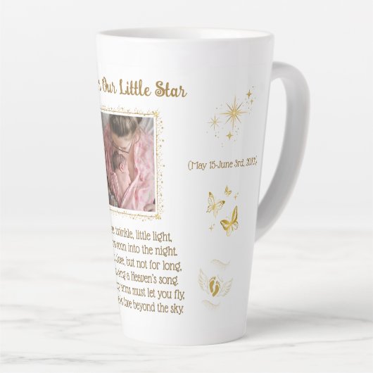 Gepersonaliseerde Baby Memorial Keepsake Mok (Rechterhoek)