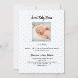 Gepersonaliseerde Baby Memorial Service Uitnodigin Aankondiging