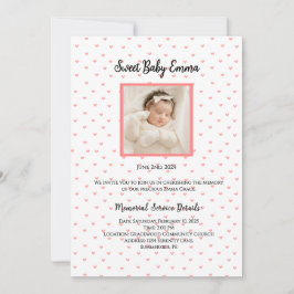 Gepersonaliseerde Baby Memorial Service Uitnodigin Aankondiging