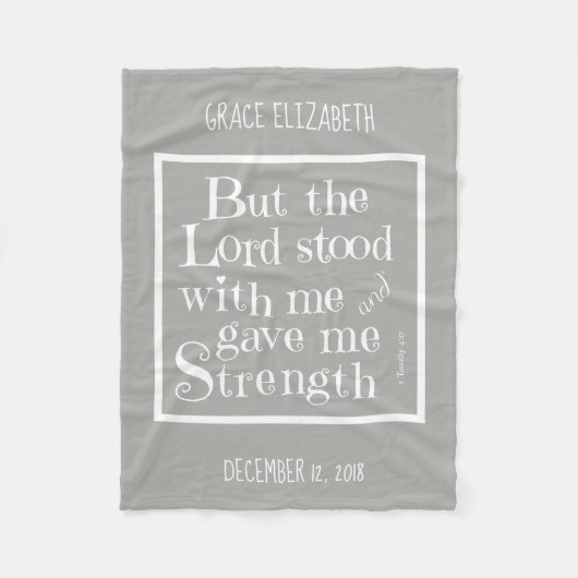 Gepersonaliseerde Baby, met Verse uit Timothy (gri Fleece Deken (Voorkant)