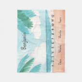 Gepersonaliseerde Baby mijlpaal Fleece Deken (Voorkant)