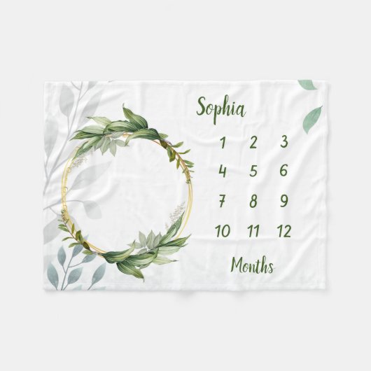 Gepersonaliseerde Baby mijlpaal Fleece Deken (Voorkant (Horizontaal))