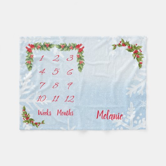 Gepersonaliseerde Baby mijlpaal Fleece Deken (Voorkant (Horizontaal))