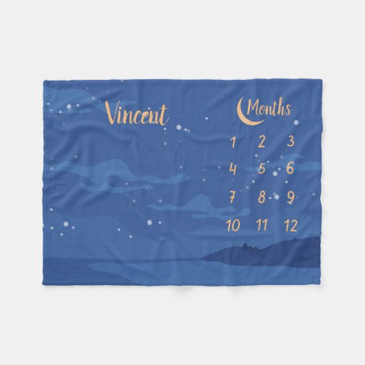 Gepersonaliseerde Baby mijlpaal Fleece Deken (Voorkant (Horizontaal))