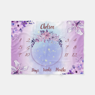 Gepersonaliseerde Baby mijlpaal Fleece Deken