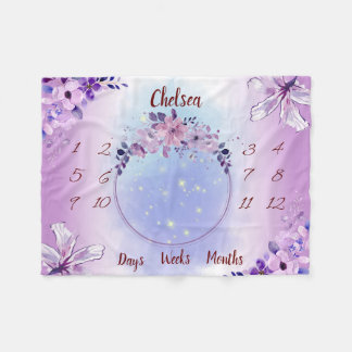 Gepersonaliseerde Baby mijlpaal Fleece Deken