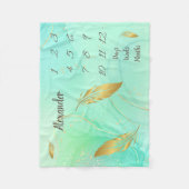 Gepersonaliseerde Baby mijlpaal Fleece Deken (Voorkant)