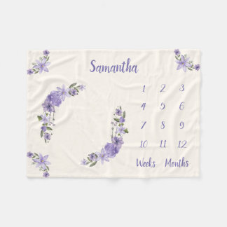 Gepersonaliseerde Baby mijlpaal Fleece Deken