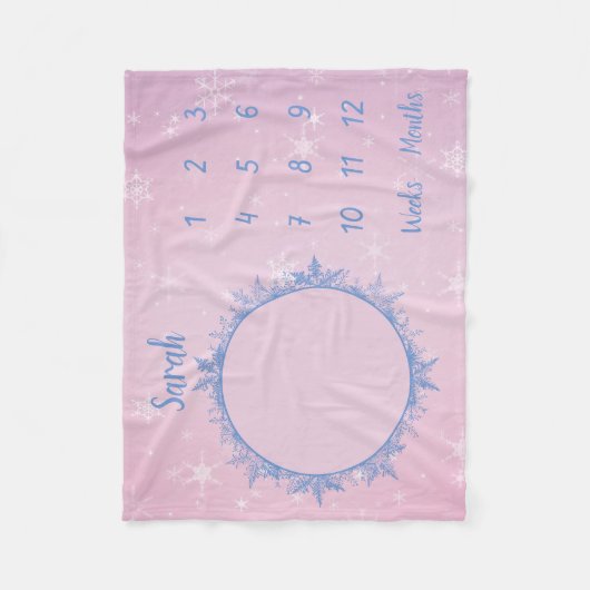 Gepersonaliseerde Baby mijlpaal Fleece Deken (Voorkant)