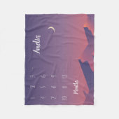 Gepersonaliseerde Baby mijlpaal Fleece Deken (Voorkant)