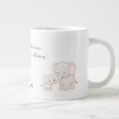 Gepersonaliseerde Baby & moeder olifant met hart - Grote Koffiekop (Rechts)
