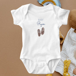 Gepersonaliseerde Baby naam Baby Jongensschoenen Romper