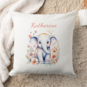 Gepersonaliseerde Baby olifant kinderkamer Kussen (Deken)