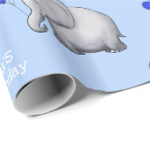 Gepersonaliseerde Baby olifanten 1ste Kind Birthda Cadeaupapier (Rol Hoek)