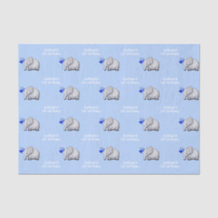 Gepersonaliseerde Baby olifanten 1ste Kind Birthda Tissuepapier