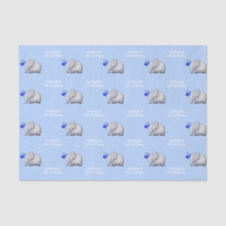 Gepersonaliseerde Baby olifanten 1ste Kind Birthda Tissuepapier