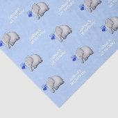 Gepersonaliseerde Baby olifanten 1ste Kind Birthda Tissuepapier (Detail)
