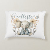 Gepersonaliseerde Baby Olifantkwekerij Accent Kussen (Achterkant)