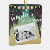 Gepersonaliseerde Baby Ornament Beach Sunset Palm  (Rechts)