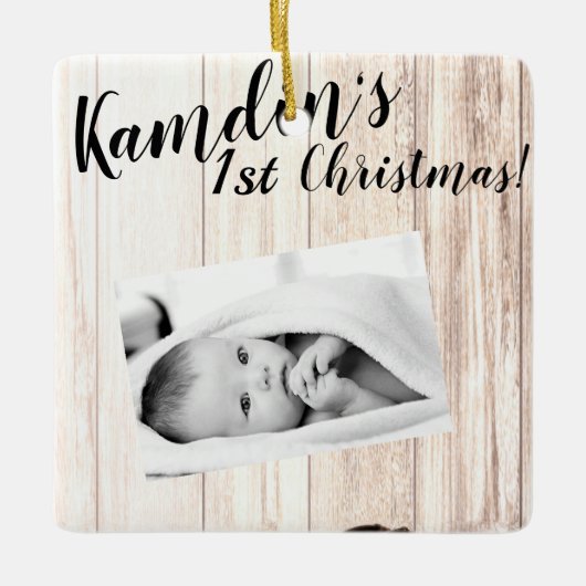 Gepersonaliseerde Baby Ornament laarzen land roest (Voorkant)