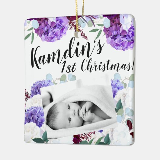 Gepersonaliseerde Baby Ornament Lavendel Hibiscus  (Links)