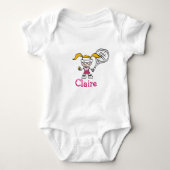 Gepersonaliseerde baby outfit met tennis meisje ca romper (Voorkant)