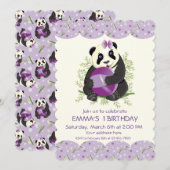 Gepersonaliseerde baby panda die op de verjaardag  kaart (Voorkant / Achterkant)