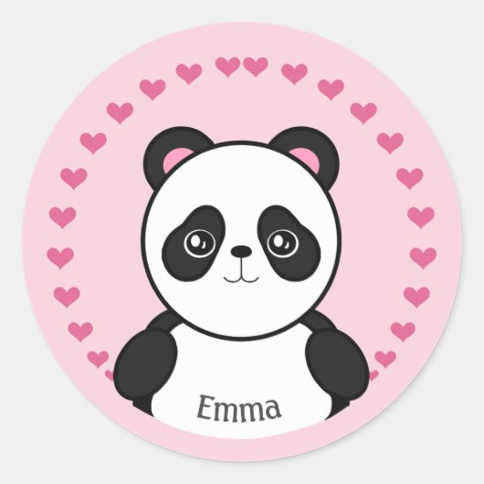 Gepersonaliseerde Baby Panda Stickers (Voorkant)