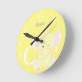 Gepersonaliseerde Baby Pastel Gele Ronde Klok (Hoek)