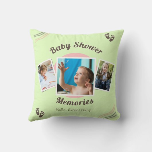 Gepersonaliseerde Baby Photo Collage Sierkussen Gi (Achterkant)