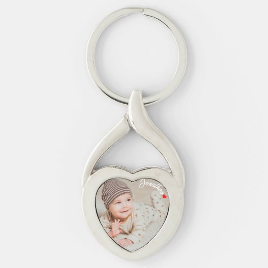 Gepersonaliseerde Baby Photo & Custom Name Sleutel Sleutelhanger (Voorkant)