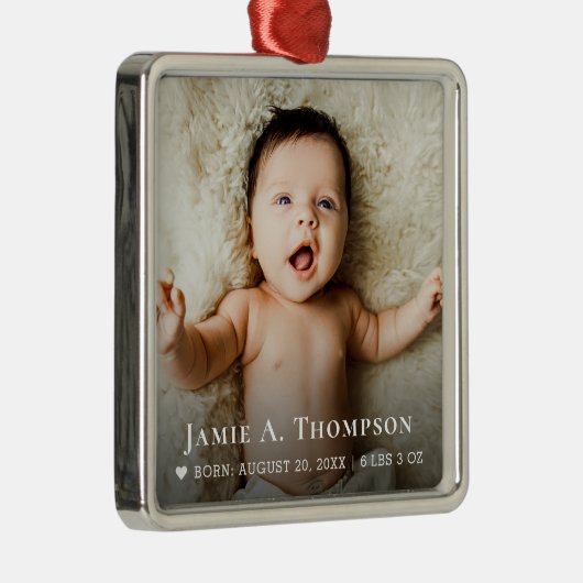 Gepersonaliseerde Baby Photo Keepsake Ornament | C (Rechts)