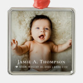Gepersonaliseerde Baby Photo Keepsake Ornament | C (Voorkant)