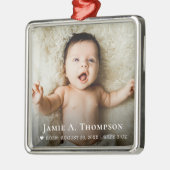 Gepersonaliseerde Baby Photo Keepsake Ornament | C (Links)