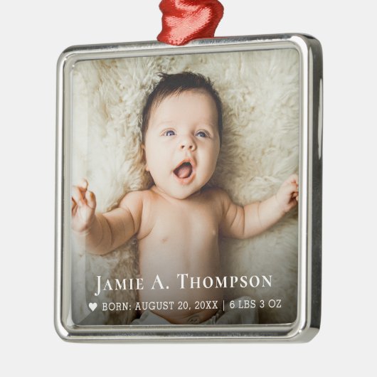 Gepersonaliseerde Baby Photo Keepsake Ornament | C (Links)