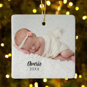 Gepersonaliseerde Baby Photo Portrait 2-zijdig ker Keramisch Ornament