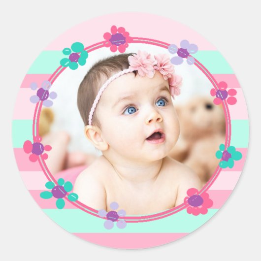 Gepersonaliseerde Baby Photo Stickers (Voorkant)