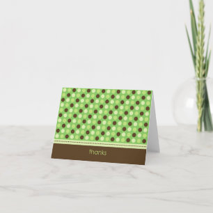 Gepersonaliseerde Baby Polka Dot bedankkaart (limo