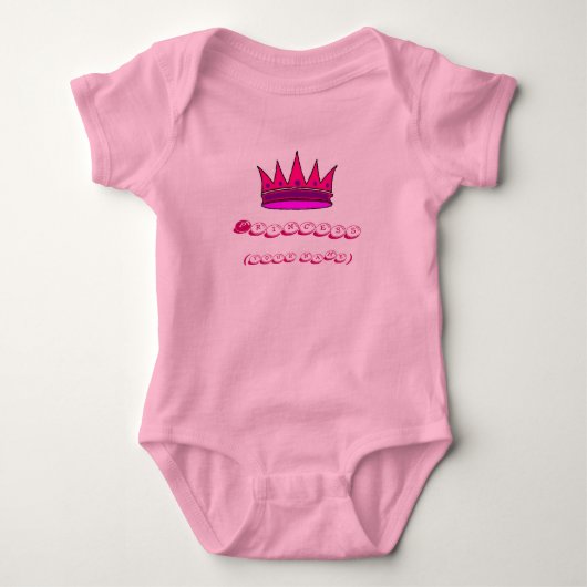Gepersonaliseerde Baby Prinses roze kroon Romper (Voorkant)